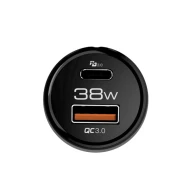 Universal φορτιστής αυτοκινήτου NOD USB-A QC3.0 & USB-C PD3.0 38W σε μαύρο χρώμα