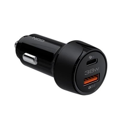 Universal φορτιστής αυτοκινήτου NOD USB-A QC3.0 & USB-C PD3.0 38W σε μαύρο χρώμα Universal φορτιστής αυτοκινήτου NOD USB-A QC3.0 & USB-C PD3.0 38W σε μαύρο χρώμα