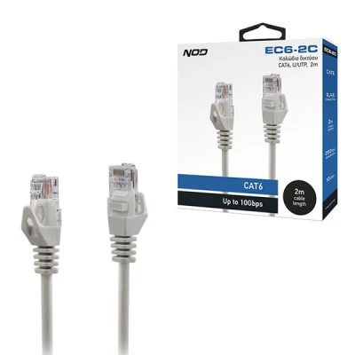 Καλώδιο δικτύου NOD CAT6 U/UTP με μήκος 2m σε γκρι χρώμα 