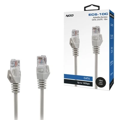 Καλώδιο δικτύου NOD CAT6 U/UTP με μήκος 10m σε γκρι χρώμα