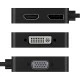 Σταθμός σύνδεσης από USB Type-C σε DisplayPort, HDMI DVI-D ή VGA με ενσωματωμένο καλώδιο 0.15m