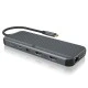 Σταθμός σύνδεσης IB-DK4060-CPD  ICY BOX 12 θυρών με πολλαπλές λειτουργίες για laptop από μία μόνο σύνδεση USB 3.2 Gen 2x1 Type-C.
