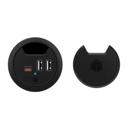 Τάπα γραφείου με λειτουργία φόρτισης μέσω USB με παροχή ρεύματος για τη φόρτιση κινητών τηλεφώνων ή tablets απευθείας από το γραφείο