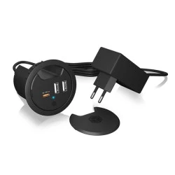 Τάπα γραφείου με λειτουργία φόρτισης μέσω USB με παροχή ρεύματος για τη φόρτιση κινητών τηλεφώνων ή tablets απευθείας από το γραφείο