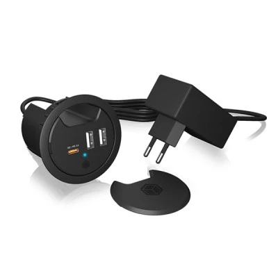 Τάπα γραφείου με λειτουργία φόρτισης μέσω USB με παροχή ρεύματος για τη φόρτιση κινητών τηλεφώνων ή tablets απευθείας από το γραφείο
