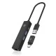 Σταθμός σύνδεσης ICY BOX 4 θυρών USB 3.2 Gen 1x1 με ενσωματωμένο καλώδιο