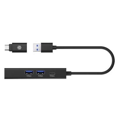 Σταθμός σύνδεσης ICY BOX 4 θυρών USB 3.2 Gen 1x1 με ενσωματωμένο καλώδιο