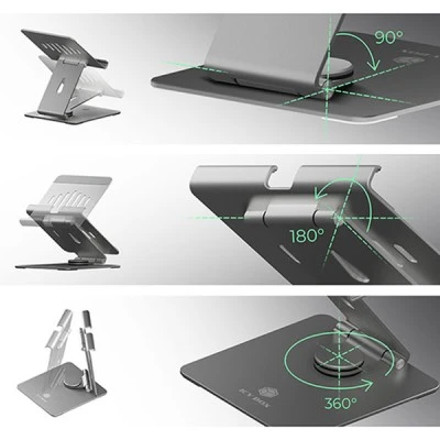 Αναδιπλούμενη βάση στήριξης ICY BOX  για smartphone και tablet έως 12.9" σε ασημί χρώμα 