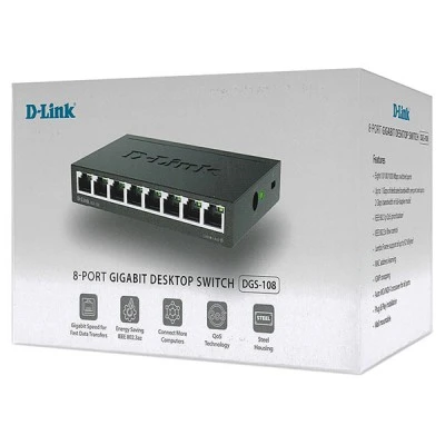 Μεταγωγέας δικτύου D-LINK 8-Port Gigabit Ethernet 10/100/1000 Unmanaged Desktop Switch