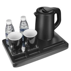 Δίσκος καλωσορίσματος με βραστήρα 0.8L σε μαύρο ματ χρώμα 1360W 2 κούπες και προστασία από υπερθέρμανση Δίσκος καλωσορίσματος με βραστήρα 0.8L σε μαύρο ματ χρώμα 1360W 2 κούπες και προστασία από υπερθέρμανση
