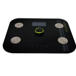 Battery-free γυάλινη ψηφιακή ζυγαριά μπάνιου 6 σε 1 LIFE με οθόνη LCD - μνήμη και λιπομέτρηση 