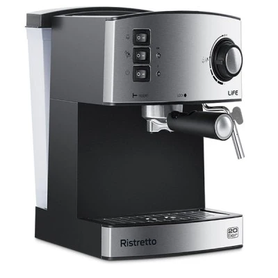 Mηχανή Espresso - Cappuccino 850W με πίεση 20bar με δοσομετρητή καφέ & tamper με πρόσοψη από ανοξείδωτο ατσάλι