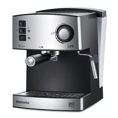 Mηχανή Espresso - Cappuccino 850W με πίεση 20bar με δοσομετρητή καφέ & tamper με πρόσοψη από ανοξείδωτο ατσάλι