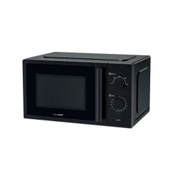 Φούρνος μικροκυμάτων LIFE μWave 700W 20L σε μαύρο χρώμα με περιστρεφόμενο γυάλινο δίσκο διαμέτρου 25.5cm