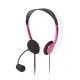 Στερεοφωνικό on-ear headset με σύνδεση 2x3,5mm σε ροζ χρώμα με ρυθμιζόμενη κλίση & εύκαμπτο βραχίονα