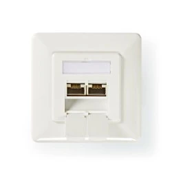 Πρίζα τοίχου χωνευτή NEDIS CAT6a 2xRJ45 σε λευκό χρώμα