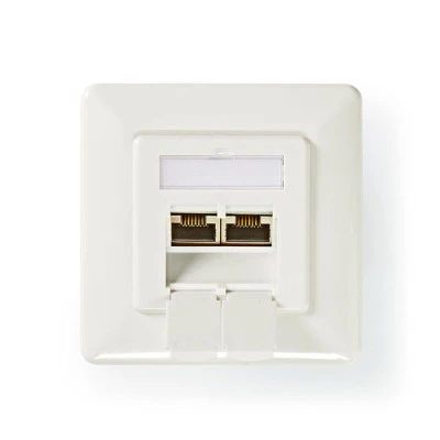 Πρίζα τοίχου χωνευτή NEDIS CAT6a 2xRJ45 σε λευκό χρώμα