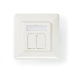 Πρίζα τοίχου χωνευτή NEDIS CAT6a 2xRJ45 σε λευκό χρώμα
