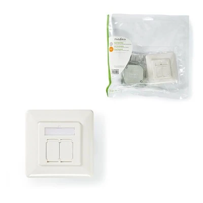 Πρίζα τοίχου χωνευτή NEDIS CAT6a 2xRJ45 σε λευκό χρώμα