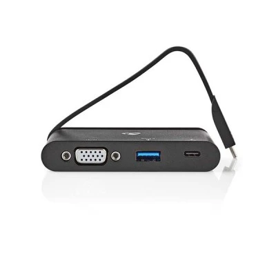 Σταθμός σύνδεσης από USB 3.0 Type-C αρσ. σε USB-C / USB 3.0 / VGA θηλ. σε μαύρο χρώμα
