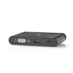 Σταθμός σύνδεσης από USB 3.0 Type-C αρσ. σε USB-C / USB 3.0 / VGA θηλ. σε μαύρο χρώμα