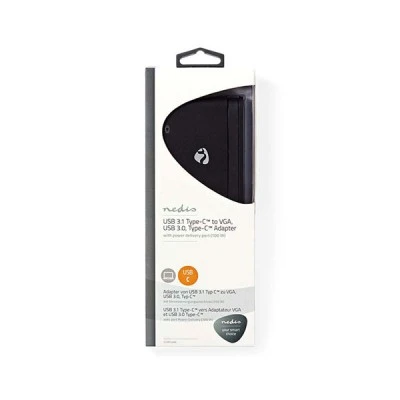 Σταθμός σύνδεσης από USB 3.0 Type-C αρσ. σε USB-C / USB 3.0 / VGA θηλ. σε μαύρο χρώμα