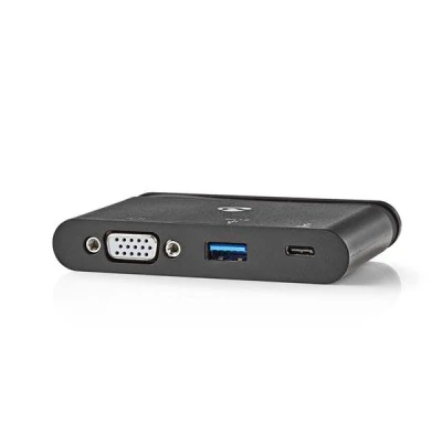 Σταθμός σύνδεσης από USB 3.0 Type-C αρσ. σε USB-C / USB 3.0 / VGA θηλ. σε μαύρο χρώμα