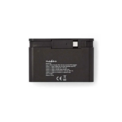  USB 3.0 hub 4 θυρών από Type-C αρσ. σε 2x USB Type-A και 2x USB-C 0,20m σε μαύρο χρώμα