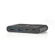  USB 3.0 hub 4 θυρών από Type-C αρσ. σε 2x USB Type-A και 2x USB-C 0,20m σε μαύρο χρώμα