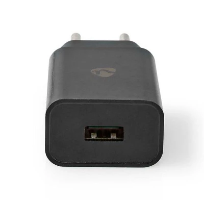 Universal φορτιστής μαύρος με πρακτικό σχεδιασμό USB-A 2.4A συμβατός με όλα τα smartphone & tablet 