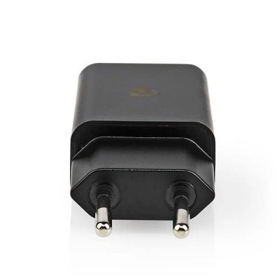 Universal φορτιστής μαύρος με πρακτικό σχεδιασμό USB-A 2.4A συμβατός με όλα τα smartphone & tablet 