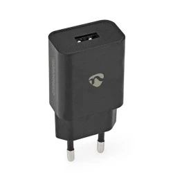 Universal φορτιστής μαύρος με πρακτικό σχεδιασμό USB-A 2.4A συμβατός με όλα τα smartphone & tablet 