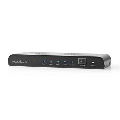 Splitter HDMI 4 θυρών ανθρακί μεταλλικής κατασκευής με λειτουργία EDID και με υποστήριξη 4Κ και 3D