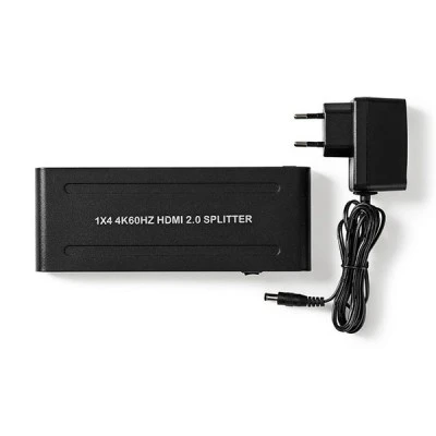 Splitter HDMI 4 θυρών ανθρακί μεταλλικής κατασκευής με λειτουργία EDID και με υποστήριξη 4Κ και 3D