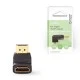 Αντάπτορας HDMI αρσενικό σε HDMI θηλυκό υπό γωνία 90° σε μαύρο χρώμα