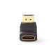 Αντάπτορας HDMI αρσενικό σε HDMI θηλυκό υπό γωνία 90° σε μαύρο χρώμα