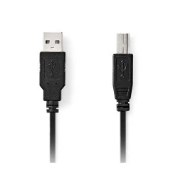 Καλώδιο NEDIS USB High-Speed A αρσενικό σε USB B αρσενικό με μήκος 3m σε μαύρο χρώμα