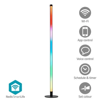Φωτιστικό δαπέδου  Wi-Fi smart LED NEDIS 10W 180lm με δυνατότητα ρύθμισης χρώματος 2700Κ-6500Κ & φωνητικό έλεγχο 