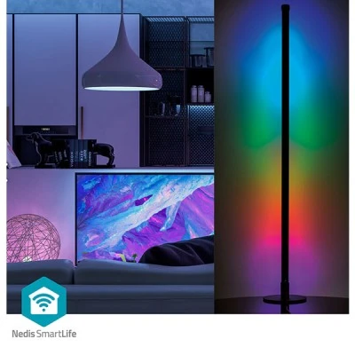 Φωτιστικό δαπέδου  Wi-Fi smart LED NEDIS 10W 180lm με δυνατότητα ρύθμισης χρώματος 2700Κ-6500Κ & φωνητικό έλεγχο 