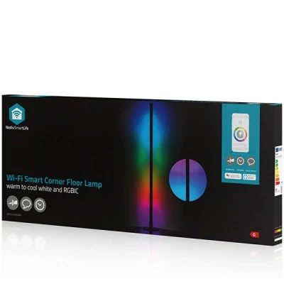 Φωτιστικό δαπέδου  Wi-Fi smart LED NEDIS 10W 180lm με δυνατότητα ρύθμισης χρώματος 2700Κ-6500Κ & φωνητικό έλεγχο 