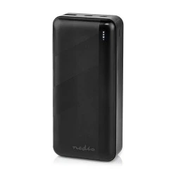 Power Bank NEDIS 30.000 mAh με δύο εξόδους USB 1x USB Type-A, 1x USB Type-C  σε μαύρο χρώμα με δυνατότητα γρήγορης φόρτισης smartphone έως και 12 φορές