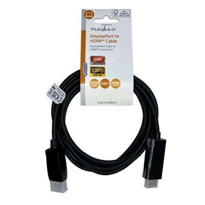 Καλώδιο εικόνας NEDIS DisplayPort αρσενικό - HDMI αρσενικό  μήκους 2m μέγιστης ανάλυσης 1080p 