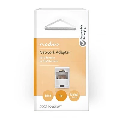 Μούφα CAT5e UTP RJ45 θηλυκό σε θηλυκό σε λευκό χρώμα ιδανικό για σύνδεση δύο καλωδίων