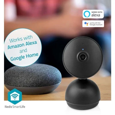 Wi-Fi Smart IP κάμερα Full HD 1080p με λειτουργία Pan tilt και αισθητήρα κίνησης  σε μαύρο χρώμα