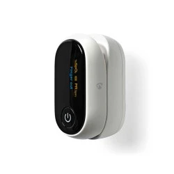 Οξύμετρο παλμικό Smart Bluetooth Nedis με οθόνη LED σε λευκό χρώμα εμφανίζει με ακρίβεια τις μετρήσεις