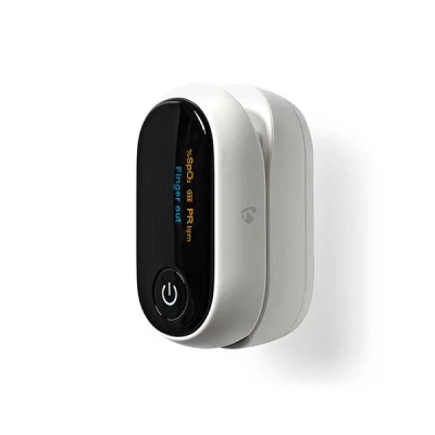 Οξύμετρο παλμικό Smart Bluetooth Nedis με οθόνη LED σε λευκό χρώμα εμφανίζει με ακρίβεια τις μετρήσεις