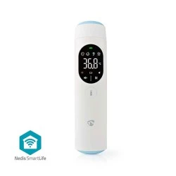 Bluetooth smart Nedis ψηφιακό θερμόμετρο υπερύθρων μετώπου και αυτιού σε λευκό χρώμα