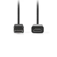 Καλώδιο εικόνας DisplayPort αρσ. - HDMI αρσ. 1m. για σύνδεση υπολογιστή με έξοδο DisplayPort σε οθόνη