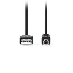 Καλώδιο USB High-Speed A αρσ. - USB B αρσ. 2m σε μαύρο χρώμα.