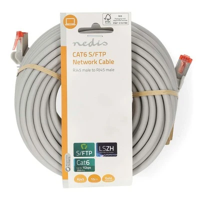 Καλώδιο δικτύου CAT 6  S/FTP 15m σε γκρι χρώμα